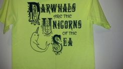 Narwhals Are The Unicorns Of The Sea, Original Screen Printed Teen's Xl (Adult Small) 4 small