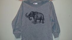 Sale Woolly Mammoth Screen Printed Long Sleeve T Shirt 2 small