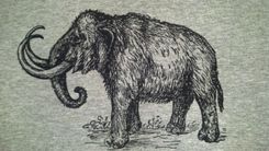 Sale Woolly Mammoth Screen Printed Long Sleeve T Shirt 3 small