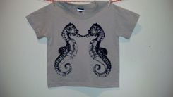 Sale I See A Seahorse Kid's Screen Printed Shirt, Extra Small (Age 3t-4) Light Tan 1 small