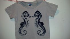 Sale I See A Seahorse Kid's Screen Printed Shirt, Extra Small (Age 3t-4) Light Tan 2 small