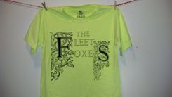 Sale The Fleet Foxes Original Screen Printed Teen's Xl (Adult Small) Neon Yellow Shirt 4 small