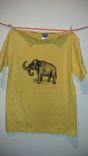 Sale Woolly Mammoth Screen Printed T Shirt, Black Ink On Yellow Shirt 3 small