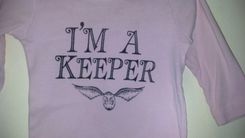 Sale Harry Potter Inspired I'M A Keeper And Golden Snitch Longsleeve Shirt 3 small