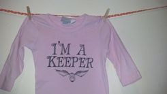 Sale Harry Potter Inspired I'M A Keeper And Golden Snitch Longsleeve Shirt 4 small