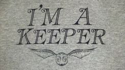 Sale Harry Potter Inspired I'M A Keeper And Golden Snitch Shirt, Grey 18 Months 1 small