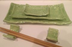 Handmade Sushi Set, Ceramic Sushi Plates 1 small