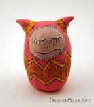 Clay Monster Sculpture Tangerine Pink And Yellow 3 small