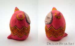 Clay Monster Sculpture Tangerine Pink And Yellow 4 small