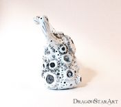Clay Alien Sculpture, White Moon Crater Creature 1 small