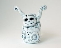 Moon Monster Art Object Figurine Clay Sculpture 1 small