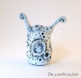 Moon Monster Art Object Figurine Clay Sculpture 4 small