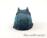 Polymer Clay Monster Figurine Teal Blue Art Object Creature 3 small