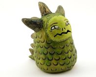 Polymer Clay Dragon Sculpture Green And Gold 3 small