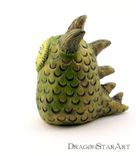 Polymer Clay Dragon Sculpture Green And Gold 4 small