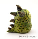 Polymer Clay Dragon Sculpture Green And Gold 5 small