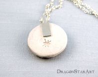 Moon Pendant Necklace, Carved Porcelain Moon Necklace In Blue 4 small
