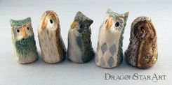 Ceramic Miniature Owls, Flock Of Twelve Surprise Owls In A Gift Box 1 small
