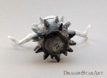 Clay Spirit Sculpture, Monster Figurine, White And Gray Forest Spirit Art Object With Antlers 4 small