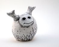 White Monster Polymer Clay Sculpture 1 small
