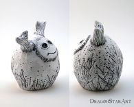 White Monster Polymer Clay Sculpture 5 small