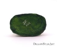 Green Clay Monster Sculpture, Hairy Mossy Beast Painted Sculpture 2 small