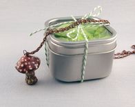 Woodland Mushroom Necklace, Ceramic Toadstool Pendant Necklace 3 small