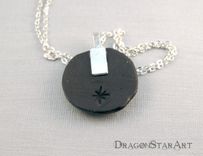 Clay Moon Pendant Necklace, Turquoise And Black 4 small