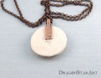 Ceramic Moon Necklace, Carved Porcelain Moon Necklace In Red And White 5 small