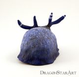 Blue Monster Clay Art Object Polymer Clay With Antlers 2 small