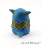 Clay Monster Figurine Sculpture Teal Blue Green 3 small