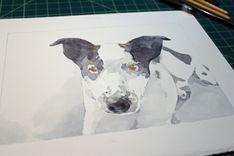 Custom Dog Watercolor Portrait 5x7 2 small
