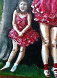 Cousins By The Tree 1955 Oil Painting 2 small
