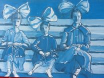 Girls With Bows In Blue 1 small