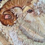 Fluffy Ram Original Painting Collage 3 small
