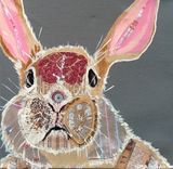 Fluffy Ram Original Painting Collage 4 small