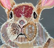 Fluffy Ram Original Painting Collage 5 small