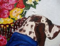 Dog In Flower Shop Painting 2 small