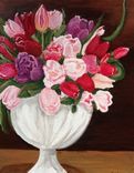 Vase Of Tulips Original Oil Painting 1 small