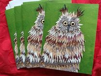 Deer In Headlights Owl Notecard Set 2 small