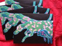 Pink And Green Dalmatian Notecard Set 2 small