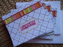 Multicolored Thank You Card Set With Diamond Pattern 2 small