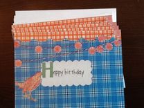Blue Plaid With Orange Birthday Card Ser 2 small