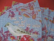 Bird On Blue Notecard Set 2 small
