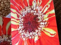 Orange Zinnia Closeup Notecard Set 2 small