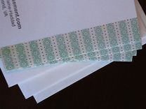 Khaki With An Eggshell Blue Border Notecard Set 1 small