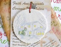 Custom Your Home Ceramic Ornaments Holiday Gifts Keepsakes House Watercolor By Faith Ann Of Fao 1 small