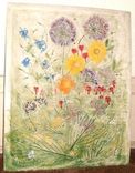 Large Textured Colorful Wall Art    Custom Handmade Ceramic Botanical Floral Hanging Picture Tray 3 small