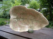 Huge Ceramic Leaf Bowl Sculpture From Real Leaf With Watercolor Glaze By Faith Ann Of Fao 2 small