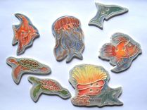 Large Fun Custom Mosaic Tiles! 1 small